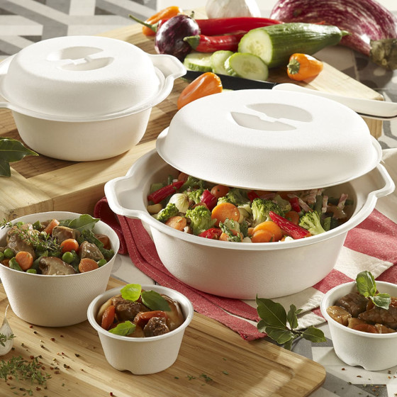 Pot Authentik pulpe de canne 475ml Ø117 h65 mm laminé par 24 sansPFAS